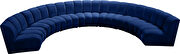 7pcs navy velvet modular sectional sofa by Meridian additional picture 5