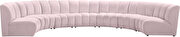 7pcs pink velvet modular sectional sofa by Meridian additional picture 2