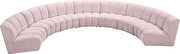 7pcs pink velvet modular sectional sofa by Meridian additional picture 5