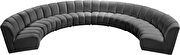8pcs gray velvet modular sectional sofa by Meridian additional picture 4