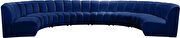 8pcs navy velvet modular sectional sofa by Meridian additional picture 2