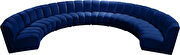 8pcs navy velvet modular sectional sofa by Meridian additional picture 5