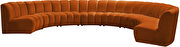 8pcs cognac velvet modular sectional sofa by Meridian additional picture 4
