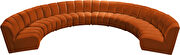8pcs cognac velvet modular sectional sofa by Meridian additional picture 5