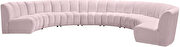 8pcs pink velvet modular sectional sofa by Meridian additional picture 2