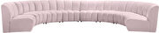 8pcs pink velvet modular sectional sofa by Meridian additional picture 3