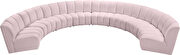 8pcs pink velvet modular sectional sofa by Meridian additional picture 5
