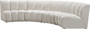 4pcs cream velvet modular sectional sofa by Meridian additional picture 2