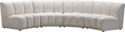 4pcs cream velvet modular sectional sofa by Meridian additional picture 6
