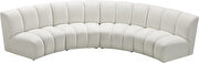 4pcs cream velvet modular sectional sofa by Meridian additional picture 8