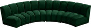 4pcs green velvet modular sectional sofa by Meridian additional picture 3