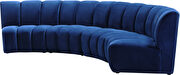 4pcs navy velvet modular sectional sofa by Meridian additional picture 5