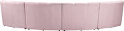 4pcs pink velvet modular sectional sofa by Meridian additional picture 7