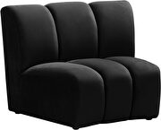 Modular contemporary velvet 3 piece chair by Meridian additional picture 4