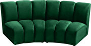 Modular contemporary velvet 2 piece loveseat by Meridian additional picture 3