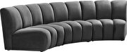 Modular contemporary velvet 3 piece couch by Meridian additional picture 4