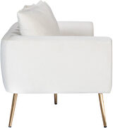 Simple casual style cream velvet sofa w/ gold legs by Meridian additional picture 6