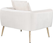 Simple casual style cream velvet chair w/ gold legs by Meridian additional picture 2