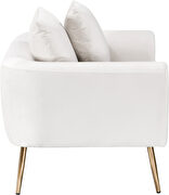 Simple casual style cream velvet chair w/ gold legs by Meridian additional picture 3
