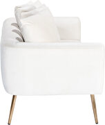 Simple casual style cream velvet loveseat w/ gold legs by Meridian additional picture 2