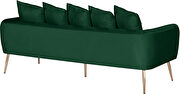 Simple casual style green velvet sofa w/ gold legs by Meridian additional picture 5