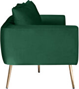 Simple casual style green velvet sofa w/ gold legs by Meridian additional picture 6