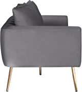 Simple casual style gray velvet sofa w/ gold legs by Meridian additional picture 3