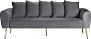 Simple casual style gray velvet sofa w/ gold legs by Meridian additional picture 6