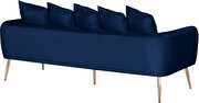 Simple casual style navy velvet sofa w/ gold legs by Meridian additional picture 8