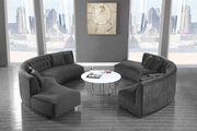 2pcs curved contemporary velvet fabric sectional by Meridian additional picture 2