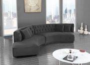 2pcs curved contemporary velvet fabric sectional by Meridian additional picture 6