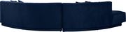 2pcs curved contemporary navy velvet fabric sectional by Meridian additional picture 5