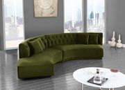 2pcs curved contemporary olive velvet fabric sectional by Meridian additional picture 6