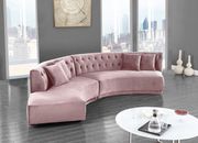 2pcs curved contemporary pink velvet fabric sectional by Meridian additional picture 6