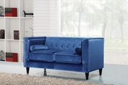Tufted design blue velvet fabric contemporary sofa by Meridian additional picture 4