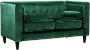 Tufted design green velvet fabric loveseat by Meridian additional picture 2