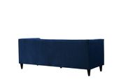 Tufted design navy velvet fabric contemporary sofa by Meridian additional picture 3