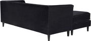 Premium black velvet sectional sofa by Meridian additional picture 2