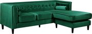 Premium green velvet sectional sofa by Meridian additional picture 2
