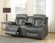 Gray bonded leather recliner sofa by Meridian additional picture 3
