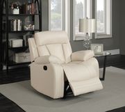 Beige bonded leather recliner sofa by Meridian additional picture 4