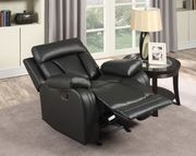 Glider recliner chair in black bonded leather by Meridian additional picture 2