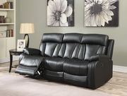 Black bonded leather recliner sofa by Meridian additional picture 2
