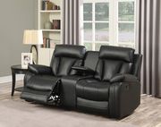 Black bonded leather recliner sofa by Meridian additional picture 3