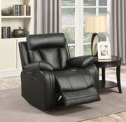 Black bonded leather recliner sofa by Meridian additional picture 4