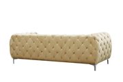 Beige velvet tufted buttons design modern sofa by Meridian additional picture 3