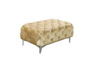 Beige velvet tufted buttons design modern sofa by Meridian additional picture 6