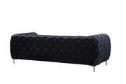 Black velvet tufted buttons design modern sofa by Meridian additional picture 3