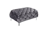 Gray velvet tufted buttons design modern sofa by Meridian additional picture 6