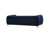 Navy velvet tufted buttons design modern sofa by Meridian additional picture 3